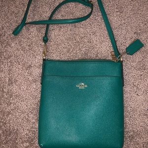 green crossbody coach bag